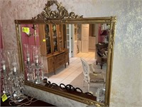 Gold framed wall mirror 43 in wide 31 in tall