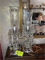 Electric crystal like candlestick lamps 22 in tall