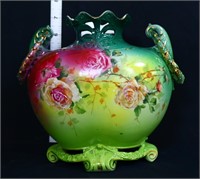 VntgRoyal Bayreuth Bavarian 2 handle green vase