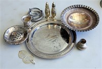 Box D Misc Silver & Plated Items: S&P Platter Bowl