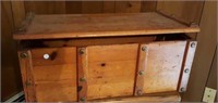 Wood toy box with brass accents hinge broken