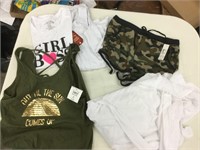 Women’s clothing size medium, camo shorts are