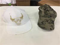 Bulls hat and a military cat size large
