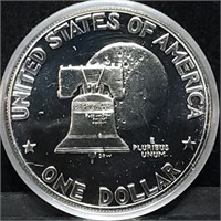 1976 Bicentennial Proof Silver Ike Dollar in Capsu
