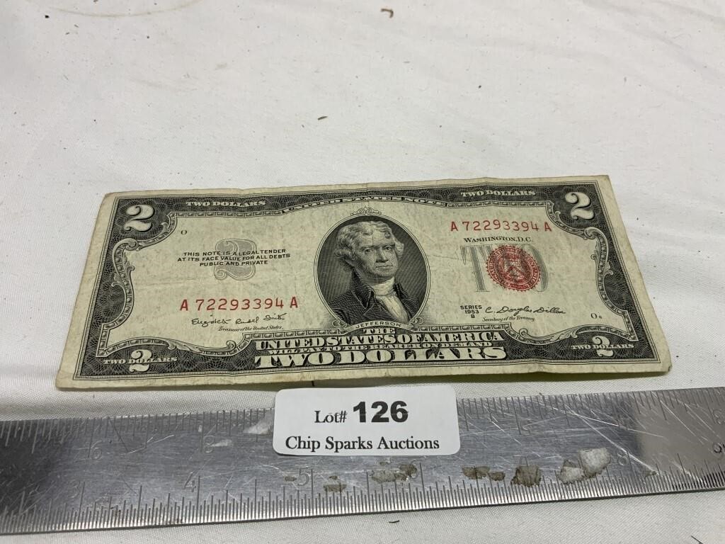 Red Seal Two Dollar Note , Nice Crisp Bill
