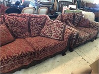 Country Sofa & Love Seat - Some sun fade