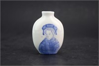 Chinese Blue/White Porcelain Snuff Bottle