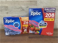 208ct gallon ziploc & 216ct quart ziploc bags