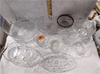 Mixed Clear Cut Glassware Lot