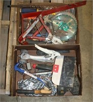 Lot w/nail pullers, plies, tape measures & more
