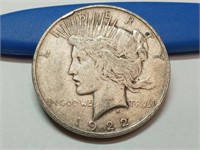 OF)  1922 D Silver peace dollar