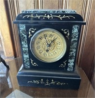 Wood and Marble Cased Mantel Clock