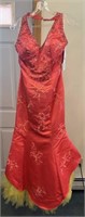 Coral/Lime Interlude Dress Style 4288 Sz Small