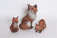 Fox & Kits Plaster Statues