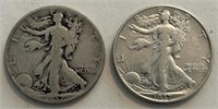 (2) Walking Liberty Half Dollars