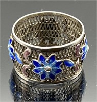 Vintage sterling silver floral ring