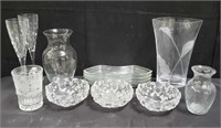 Group of glass - bowls, vases, etc. Box lot