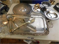 Silver Plated Serving Collection Lot of 18 Pieces