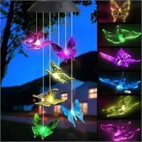 TSV Solar LED Butterfly Wind Chime  21'