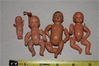 (4) Vtg Mini Plastic/Ceramic Articulated Dolls