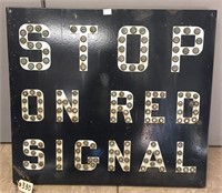 "Stop On Red Signal" Railroad Sign