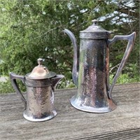 Antique Poole Hand-Hammered Plated Pitchers