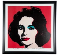 Andy Warhol- "Liz" in Red Offset Lithograph, 1964