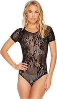 natori feathers short sleeve body suit size xl