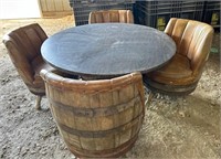 Vintage Barrel Table and Chairs