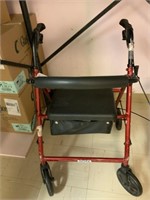 Walker with brakes and sit chair