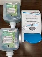 Antibacterial hand soap dispenser, two refills