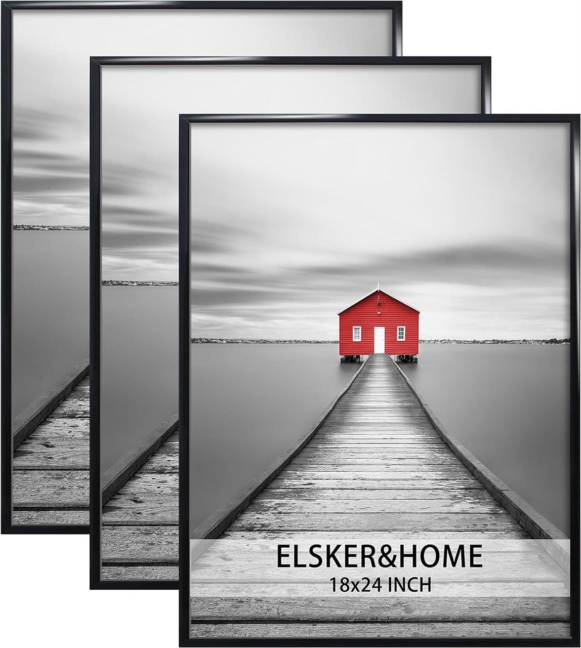 ELSKER&HOME 18x24 Poster Frame 3 Pack  Black