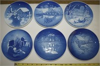 (6) Bing & Grondahl Porcelain Christmas Plates