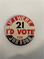 Lyndon B. Johnson presidential campaign button