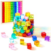 Meooeck 100 Pcs Acrylic Gem Cubes Blocks Transluce