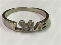 Disney Love Ring Marked 925