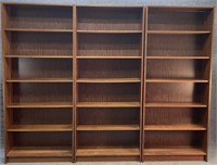 3 Walnut Veneer 7ft Bookcases