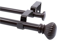 FURNISHLAND, DOUBLE CURTAIN ROD, 48-84 IN., BROWN