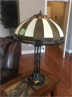 pair of stained glass lamps