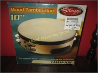 10" Wood Tambourine - NOS