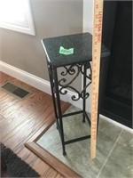 marble top, iron base plant stand