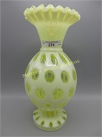 Fenton 11.5" topaz opal Coin SPot CRE vase