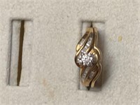 10K Gold Diamond Wedding Ring Set Weight 5.0