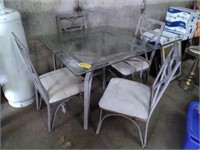 Glass Top Table and 4 Chairs