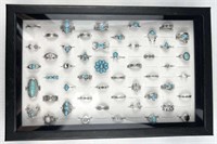 (50) Assorted Rings in Display Box, Non-Silver
