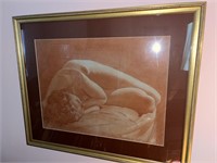Red Chalk Reclining Nude by Leow LASSONI