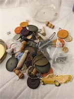 Cuff Links, Key Chains, Vintage Buttons, Etc