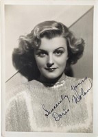 Doris Nolan signed photo card