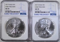 2 - 2017 ASE NGC MS 70 EARLY RELEASES