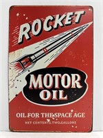 Rocket Motor Oil Reproduction Metal Sign 8" x 12"